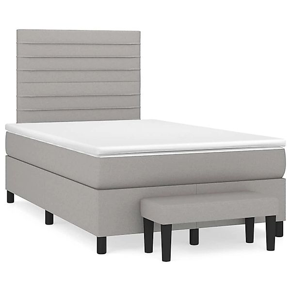 vidaXL Boxspringbett mit Matratze Hellgrau 120x200 cm Stoff1394670 günstig online kaufen