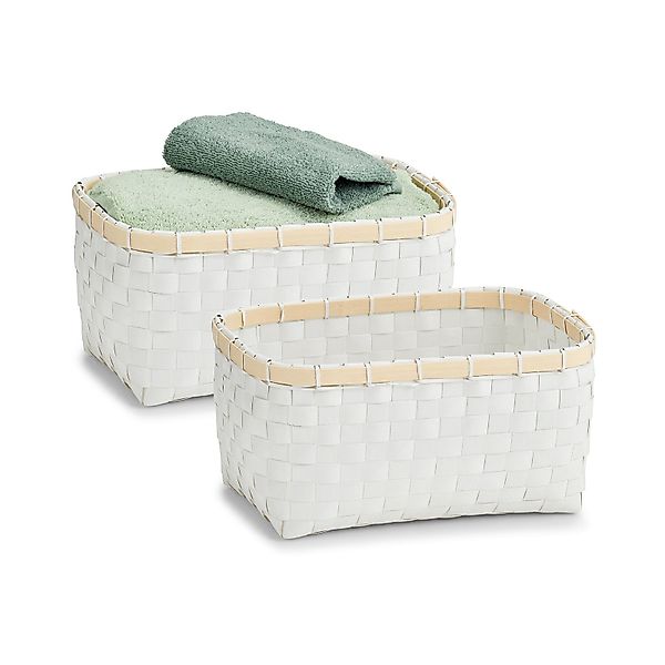 HTI-Living Aufbewahrungskorb Aufbewahrungskorb geflochten 2er-Set Weiß günstig online kaufen