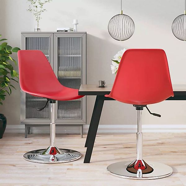 Vidaxl Esszimmerstühle 2 Stk. Drehbar Rot Pp günstig online kaufen
