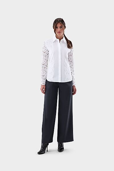 Hemdbluse mit Spitzenärmeln günstig online kaufen