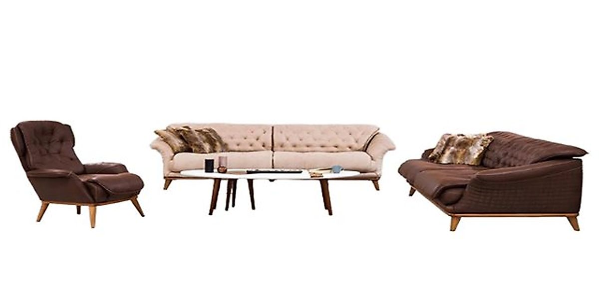 Xlmoebel 3-Sitzer Luxuriöse moderne Couch mit drei Sitzplätzen in braunem, günstig online kaufen