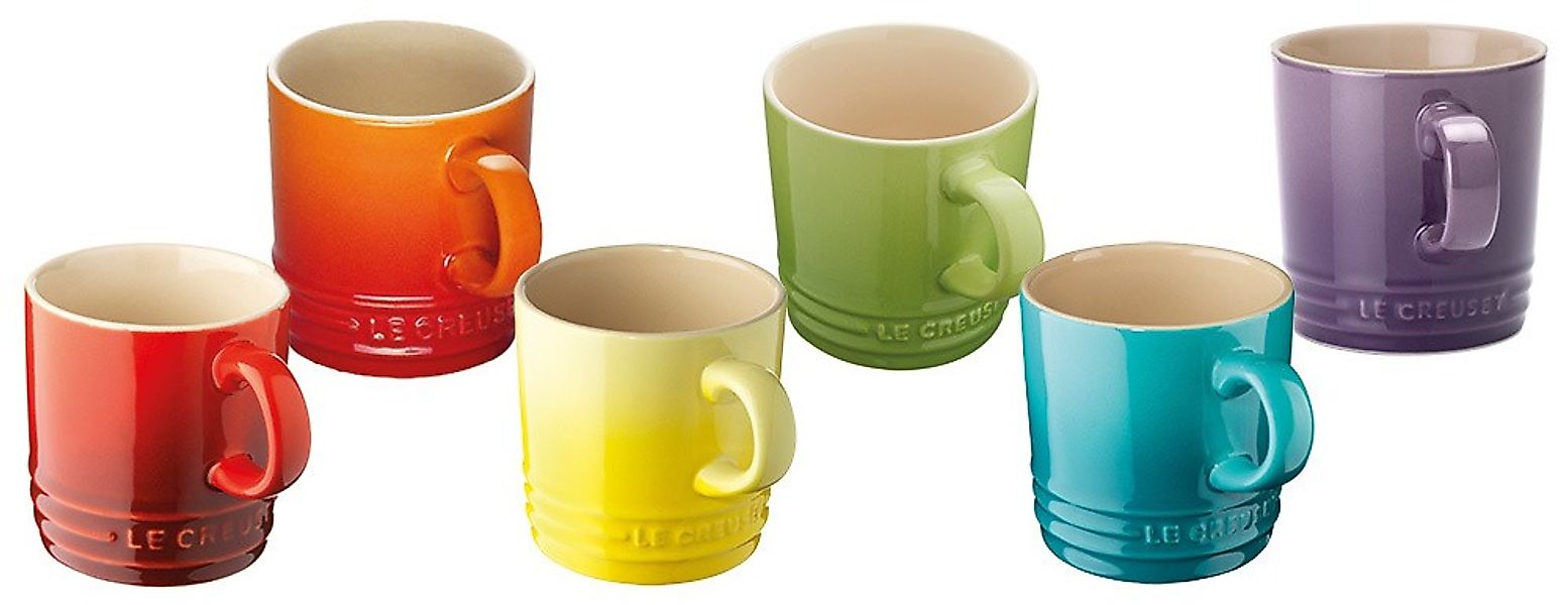 Le Creuset Espressotassen Set Regenbogen 6 Stück Steinzeug 100ml günstig online kaufen