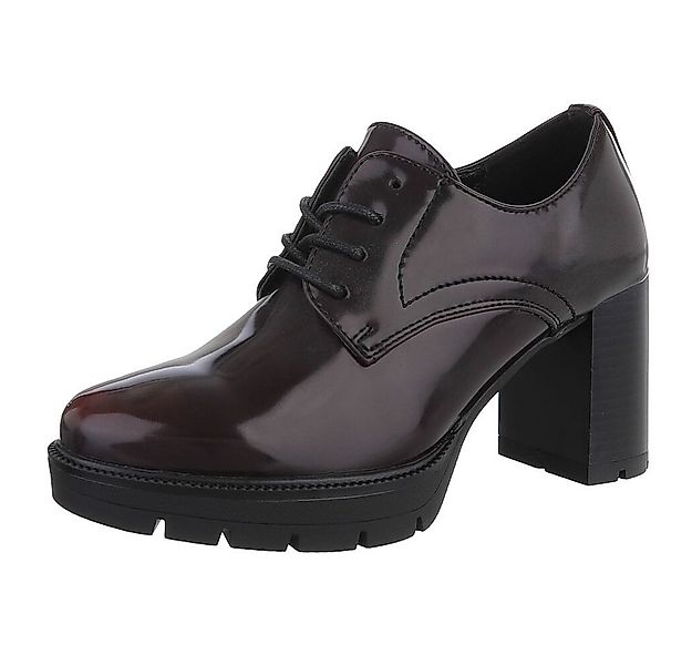 Ital-Design Elegante Damen Halbschuhe mit hochfestem Absatz Schnürpumps (90 günstig online kaufen