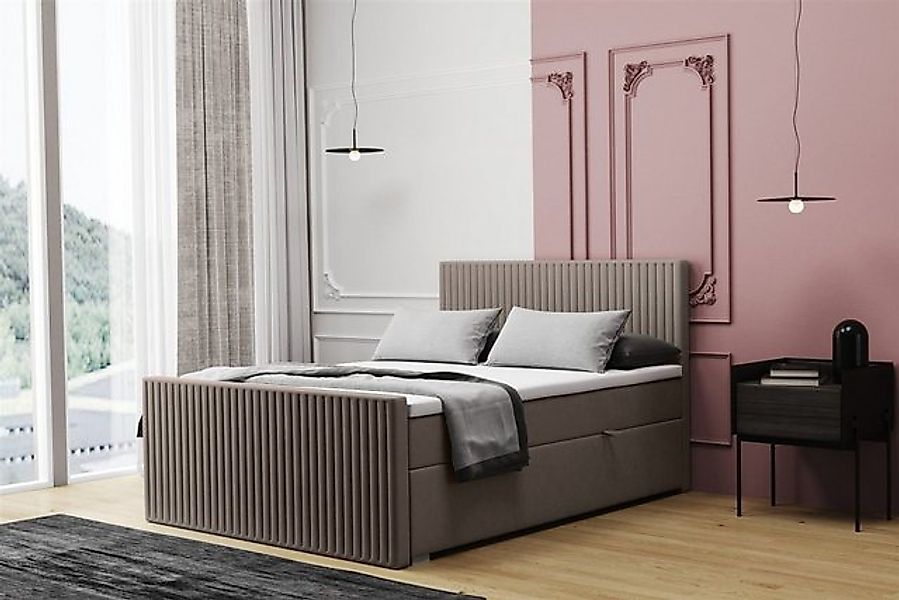 Fun Möbel Boxspringbett Boxspringbett Schlafzimmerbett MONTY in Stoff Monol günstig online kaufen