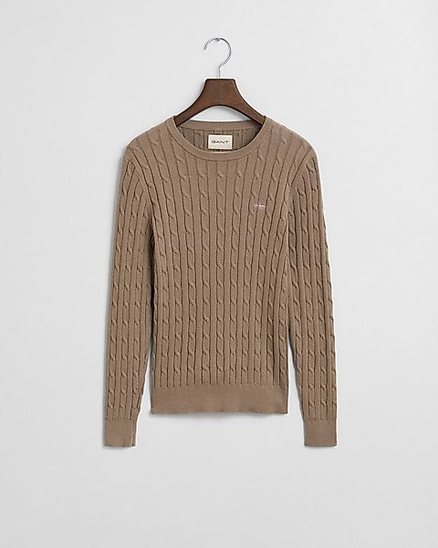 Gant Strickpullover STRETCH COTTON CABLE C-NECK mit Logostickerei auf der B günstig online kaufen