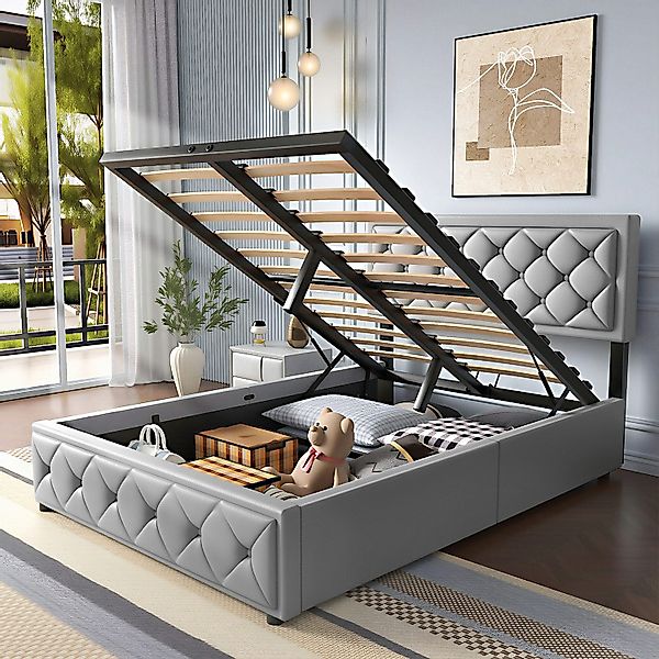 oyajia Polsterbett Doppelbett Hydraulisch Stauraumbett mit günstig online kaufen