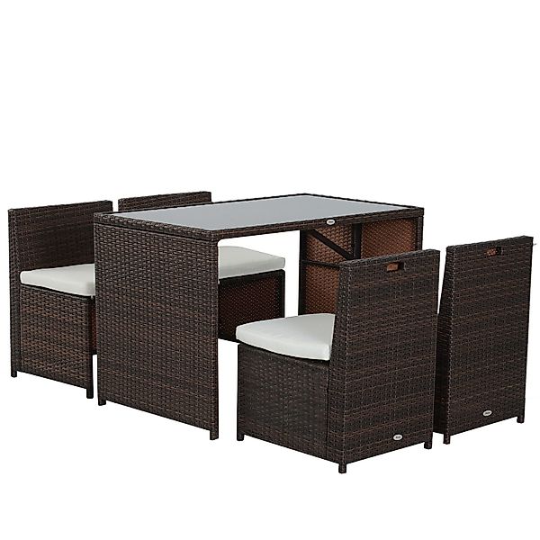 Outsunny Sitzgruppe Polyrattan Gartenmöbel, (Polyrattan Gartenmöbel, günstig online kaufen
