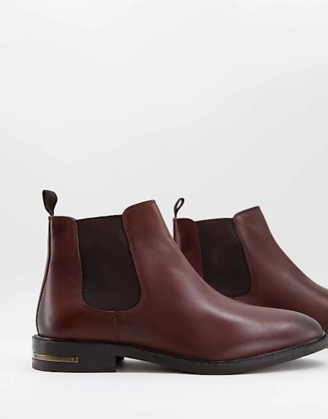 Walk London – Oliver – Chelsea-Stiefel aus braunem Leder mit Metallbesatz a günstig online kaufen