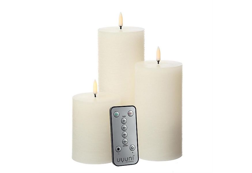 UYUNI Lighting LED-Kerze LED Kerzenset PIA Uyuni Rustik-Optik 3 Größen mit günstig online kaufen