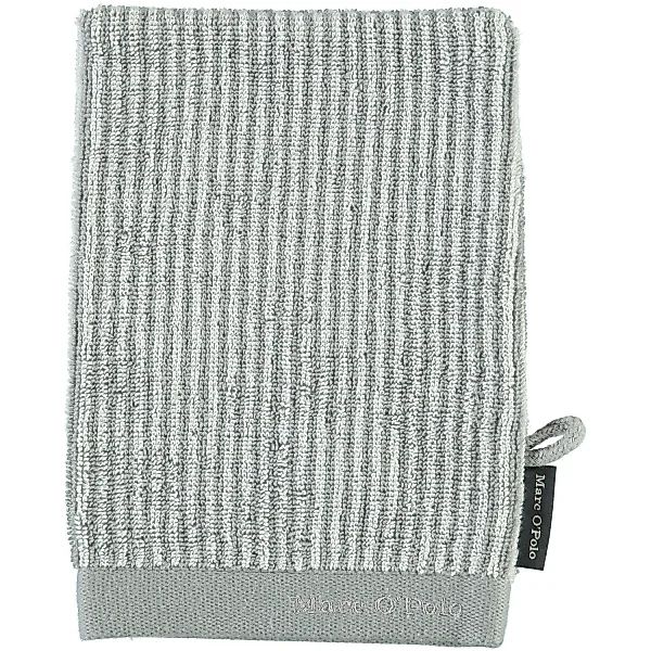 Marc o Polo Timeless Tone Stripe - Farbe: grey/white - Waschhandschuh 16x21 günstig online kaufen