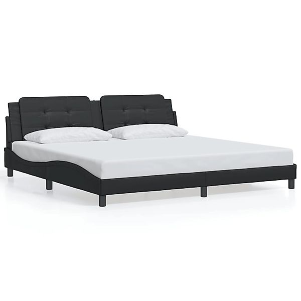 vidaXL Bettgestell ohne Matratze Zadar Schwarz 200x200 cm Kunstleder 320820 günstig online kaufen
