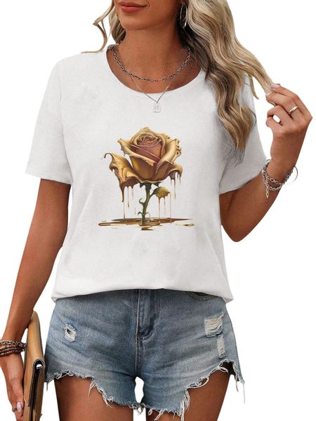 PYLIKE T-Shirt Damen Bequemes Sommer Kurzarmbluse günstig online kaufen