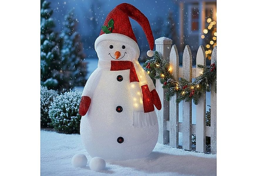 Spetebo Schneemann LED XXL Stoff Schneemann 140cm für Außen mit Timer (Komp günstig online kaufen