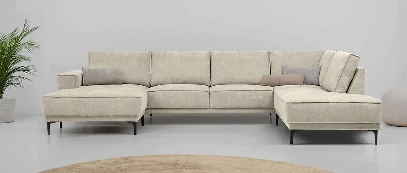 Places of Style Wohnlandschaft "XXL Sofa Oland, Struktur, Flachgewebe, Luxu günstig online kaufen