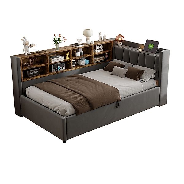 MODFU Schlafsofa Mit Hydraulischem Stauraum, Nachtlicht, günstig online kaufen