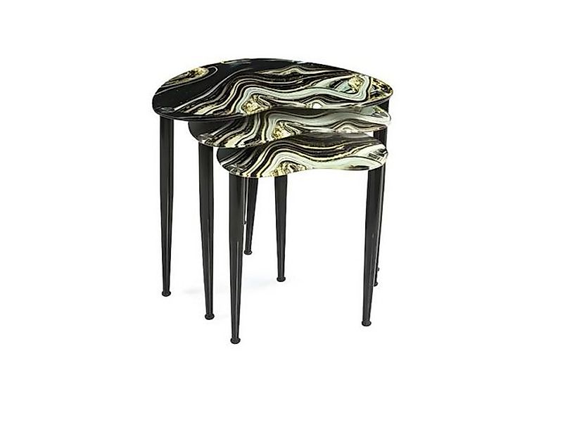 JVmoebel Sofa Exklusive Wohnzimmer 3x Couchtische Hartglas Platte Designer günstig online kaufen