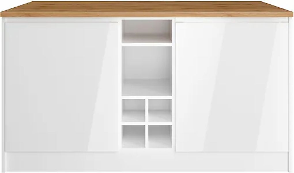 KOCHSTATION Kücheninsel »KS-Virginia« Breite 153 cm, MDF-Fronten, Flaschenr günstig online kaufen