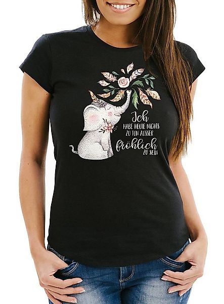 MoonWorks Print-Shirt Damen T-Shirt Elefant Ich habe heute nichts zu tun au günstig online kaufen