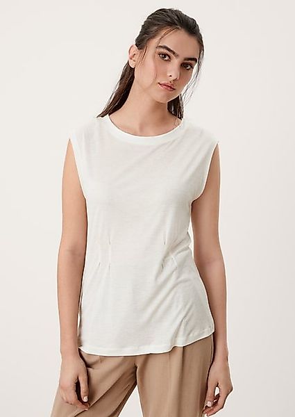 s.Oliver BLACK LABEL Kurzarmshirt Viskoseshirt mit Zierfalten günstig online kaufen