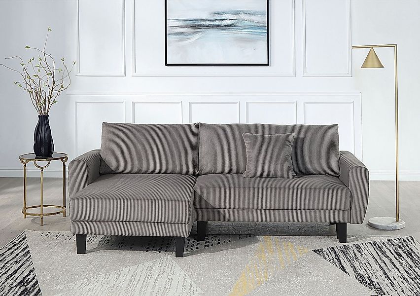 ATLANTIC home collection Ecksofa Leonid L-Form, mit Schlaffunktion und Bett günstig online kaufen