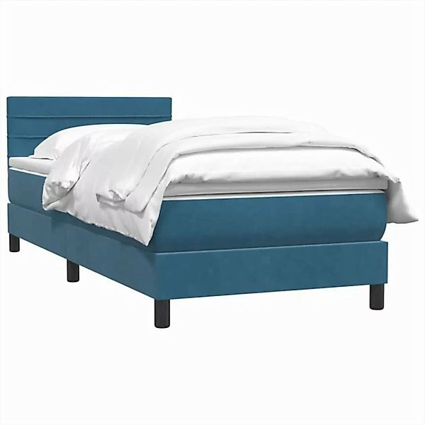 vidaXL Bett Boxspringbett mit Matratze Dunkelblau 90x220 cm Samt günstig online kaufen