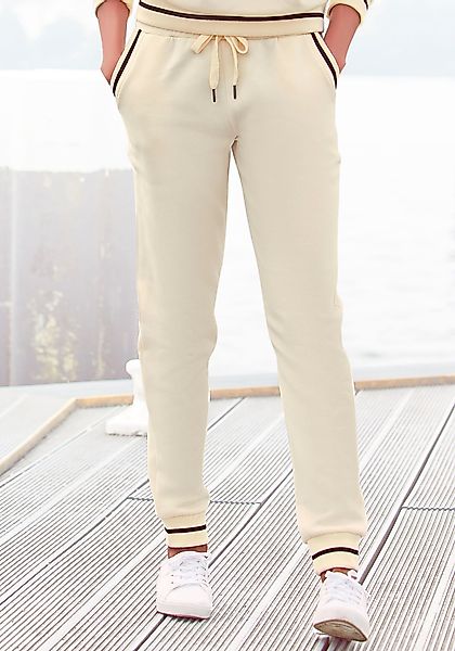 LASCANA Sweathose mit gestreifem Rippbündchen, Loungeanzug günstig online kaufen