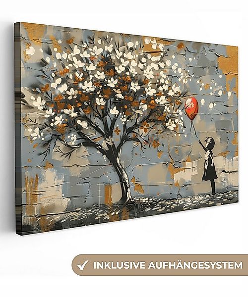 OneMillionCanvasses® Leinwandbild Baum - Graffiti - Banksy-Stil - Balloon G günstig online kaufen