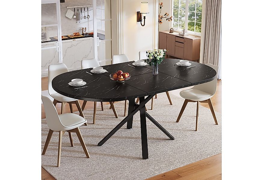 OKWISH Esstisch Ausziehtisch Marmoroptik (Moderner Tisch mit Marmoroptik, p günstig online kaufen