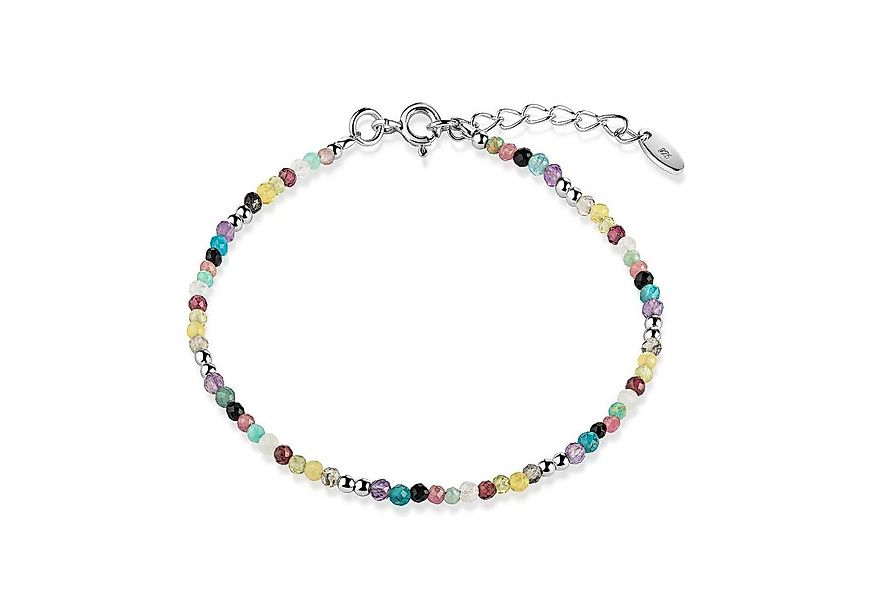 Materia Armkette Edelsteine Armband bunt facettiert mit Silberkugeln SA-24, günstig online kaufen