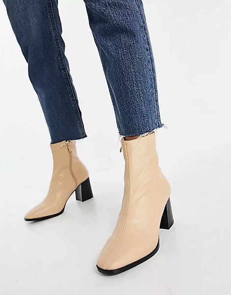 RAID – Freya – Ankle-Boots mit Absatz im Leder-Look in Camel-Neutral günstig online kaufen