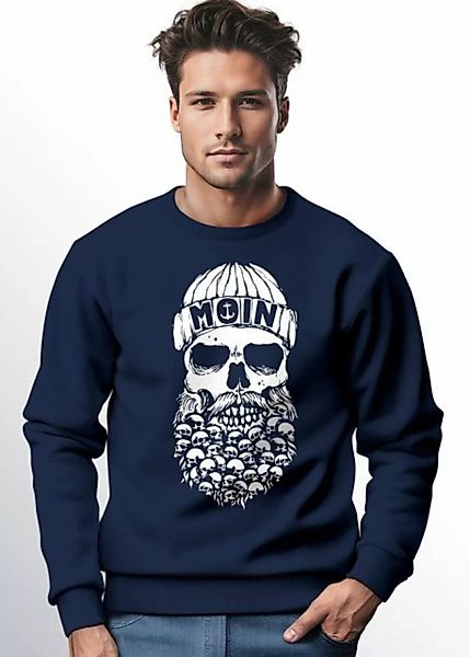 Neverless Sweatshirt Sweatshirt Herren Totenkopf Nordisch Moin Hamburg Dial günstig online kaufen