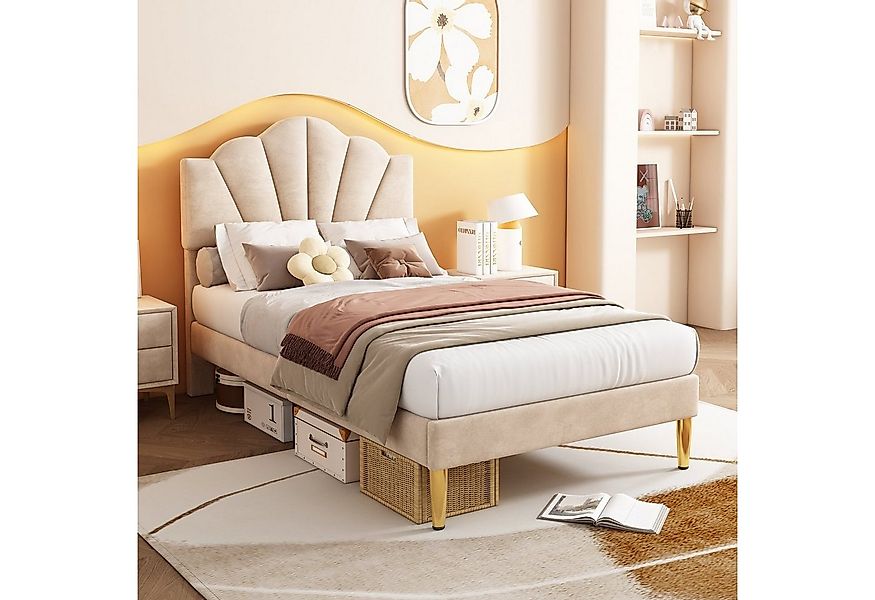 Odikalo Polsterbett Muschel Bett Lattenrost Polsterbank Stauraum Samt 90/14 günstig online kaufen