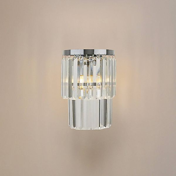 Wandleuchte Eira, chrom/klar, Metall, Höhe 25 cm, E14 günstig online kaufen