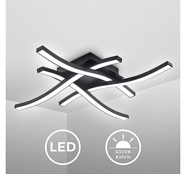 B.K.Licht Deckenleuchte moderne LED Deckenlampe 42,5x42,5cm Design 4-flammi günstig online kaufen