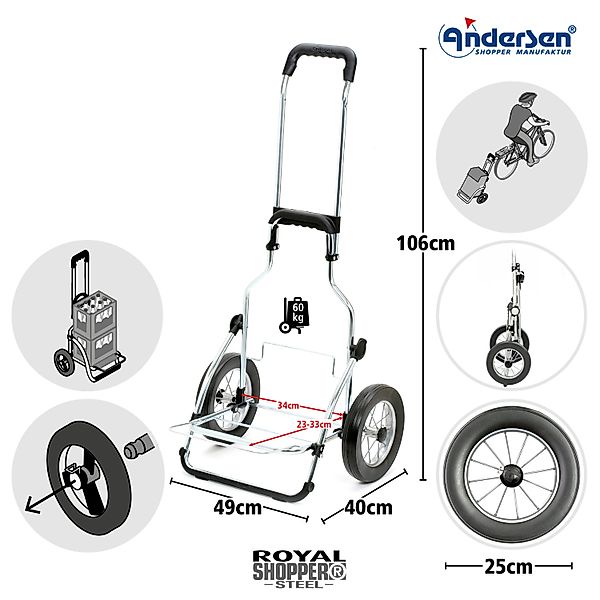 Andersen Einkaufstrolley Royal Shopper Steel Folke günstig online kaufen
