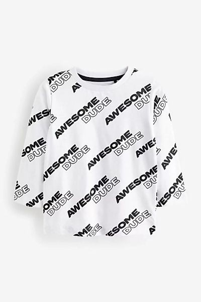 Next Langarmhemd Langärmelige Shirts mit durchgängigem Aufdruck (1-tlg) günstig online kaufen