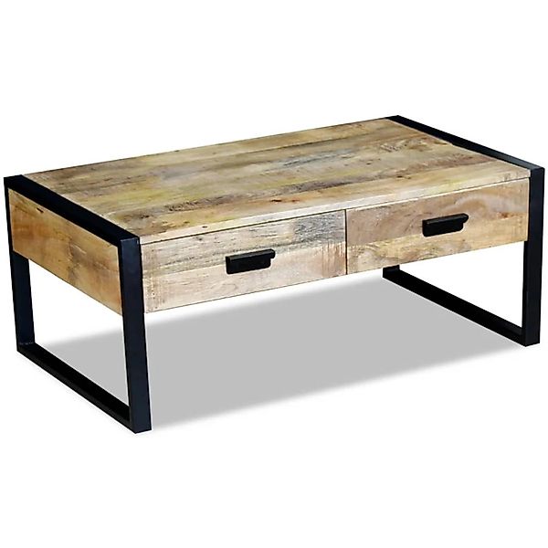 vidaXL Couchtisch mit 2 Schubladen Massivholz Mango 100x60x40 cm 243297 günstig online kaufen