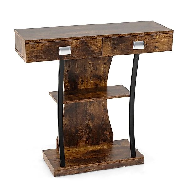 Costway Konsolentisch mit 2 Schubladen & 2 Ablagen 91 x 30 x 87 cm günstig online kaufen