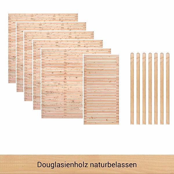 BM Massivholz Zaun "Kurt Set 5.1", 5 Elemente 180 x 180cm, 1 Element 90x180 günstig online kaufen