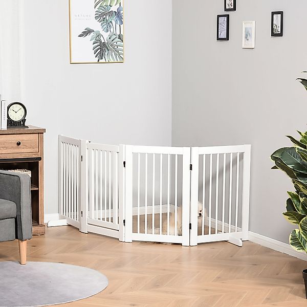 PawHut Absperrgitter Hund 4-teilig, 220 x 91 cm Faltbar Türschutzgitter mit günstig online kaufen