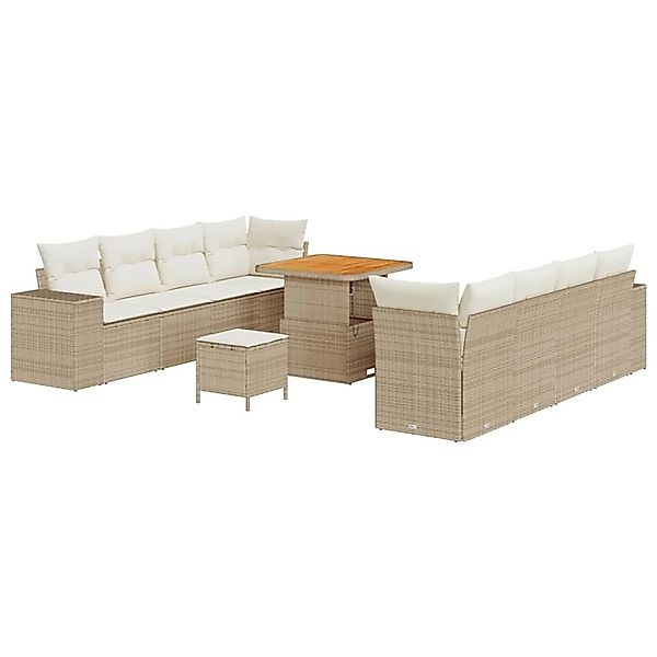 vidaXL Garten-Sofa-Set 11-Tlg Beige Poly Rattan 3361976 günstig online kaufen