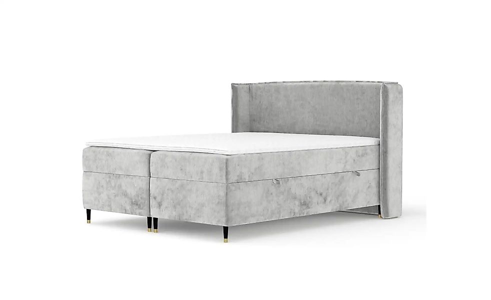 Boxspringbett mit Stauraum   ¦ grau ¦ Maße (cm): B: 158 H: 117 Betten > Kom günstig online kaufen
