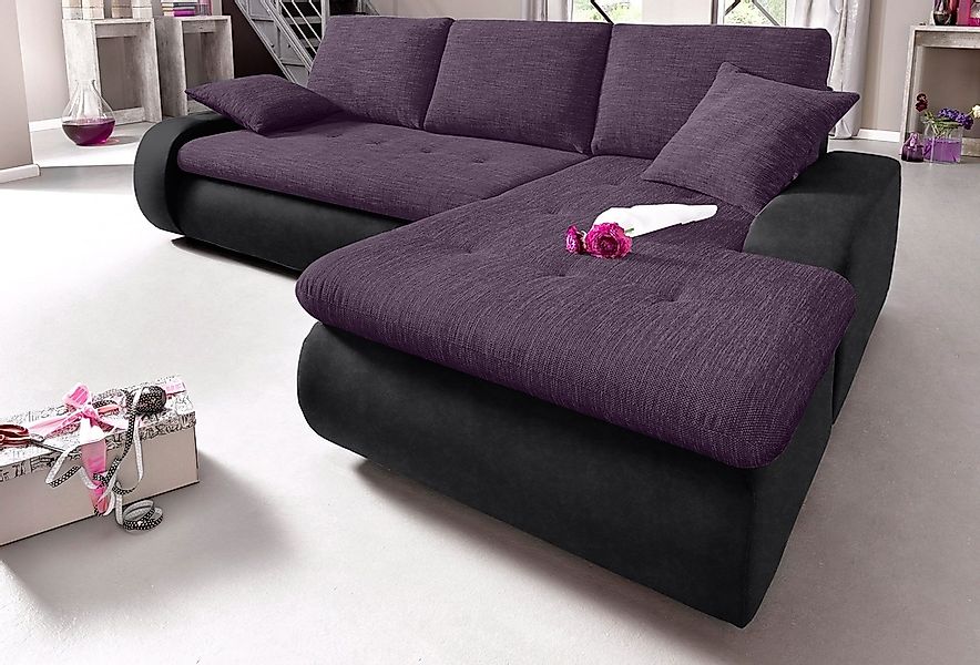 TRENDMANUFAKTUR Ecksofa »Indie, modern und bequem, Materialmix, L-Form«, wa günstig online kaufen