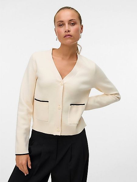 Vero Moda Strickjacke VMGOLD LS V-NECK CONTRAST CARDIGAN günstig online kaufen