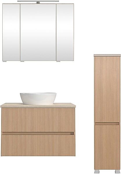 welltime Badmöbel-Set »Eixo«, Set 110 cm breit, Badmöbel mit LED-Beleuchtun günstig online kaufen