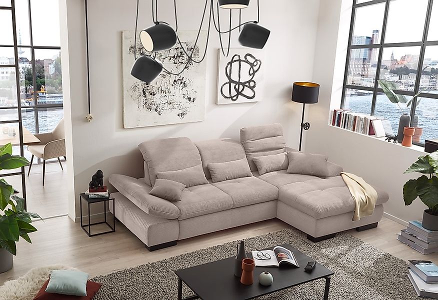 set one by Musterring Ecksofa »SO4100 V«, mit verstellbaren Kopfteilen, wah günstig online kaufen