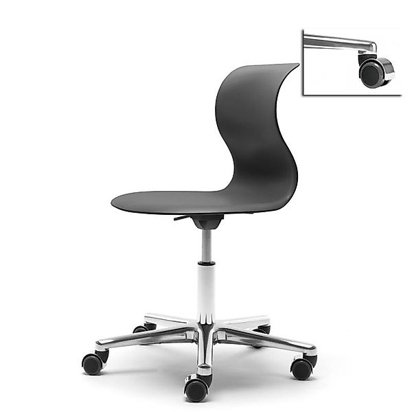Kinderstuhl Pro 5 graphitschwarz Aluminium polliert (+40€) Weich mit Chrom günstig online kaufen