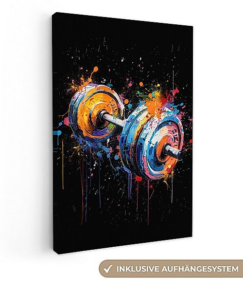 OneMillionCanvasses® Leinwandbild Graffiti - Sport - Fitness - Kurzhantel - günstig online kaufen