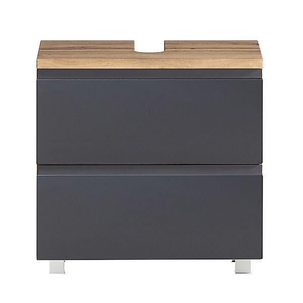 Held Möbel Unterbeckenschrank Ancona 60 cm matt Grau-Wotaneiche günstig online kaufen