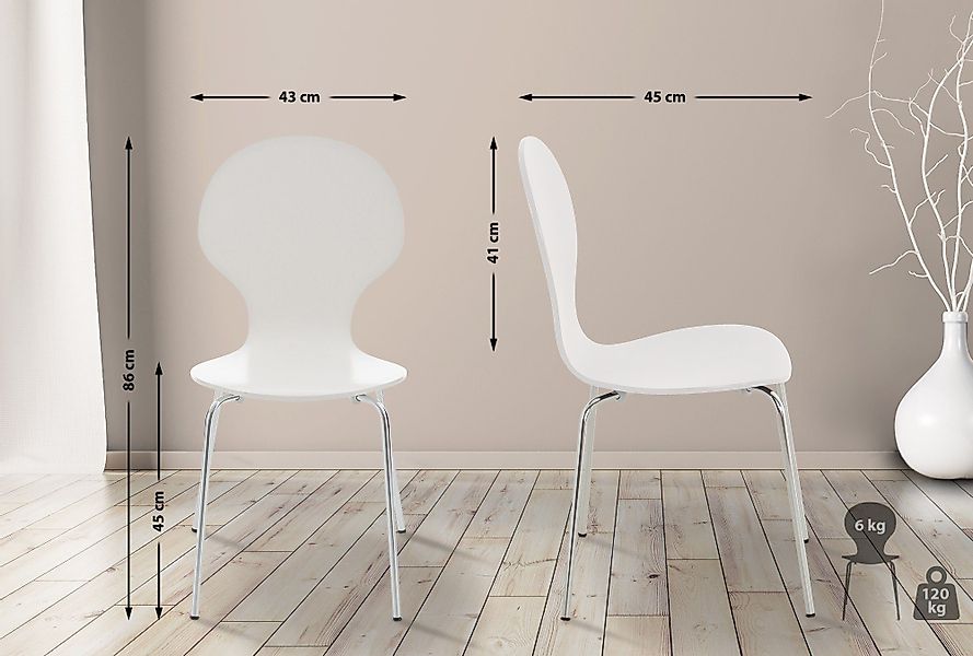 CLP Besucherstuhl Diego (2er Set), stapelbar günstig online kaufen